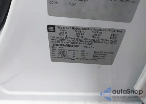 2017 Buick Envision Essence from USA, damaged, VIN LRBFXBSA7HD001706